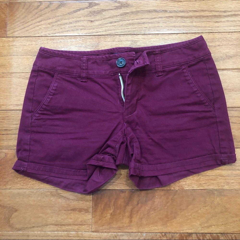 American Eagle Outfitters Wine Midi Shorts